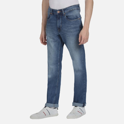 Slim Straight Mid Rise Jeans