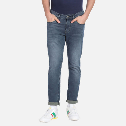 Slim Tapered Fit Stone Wash Jeans