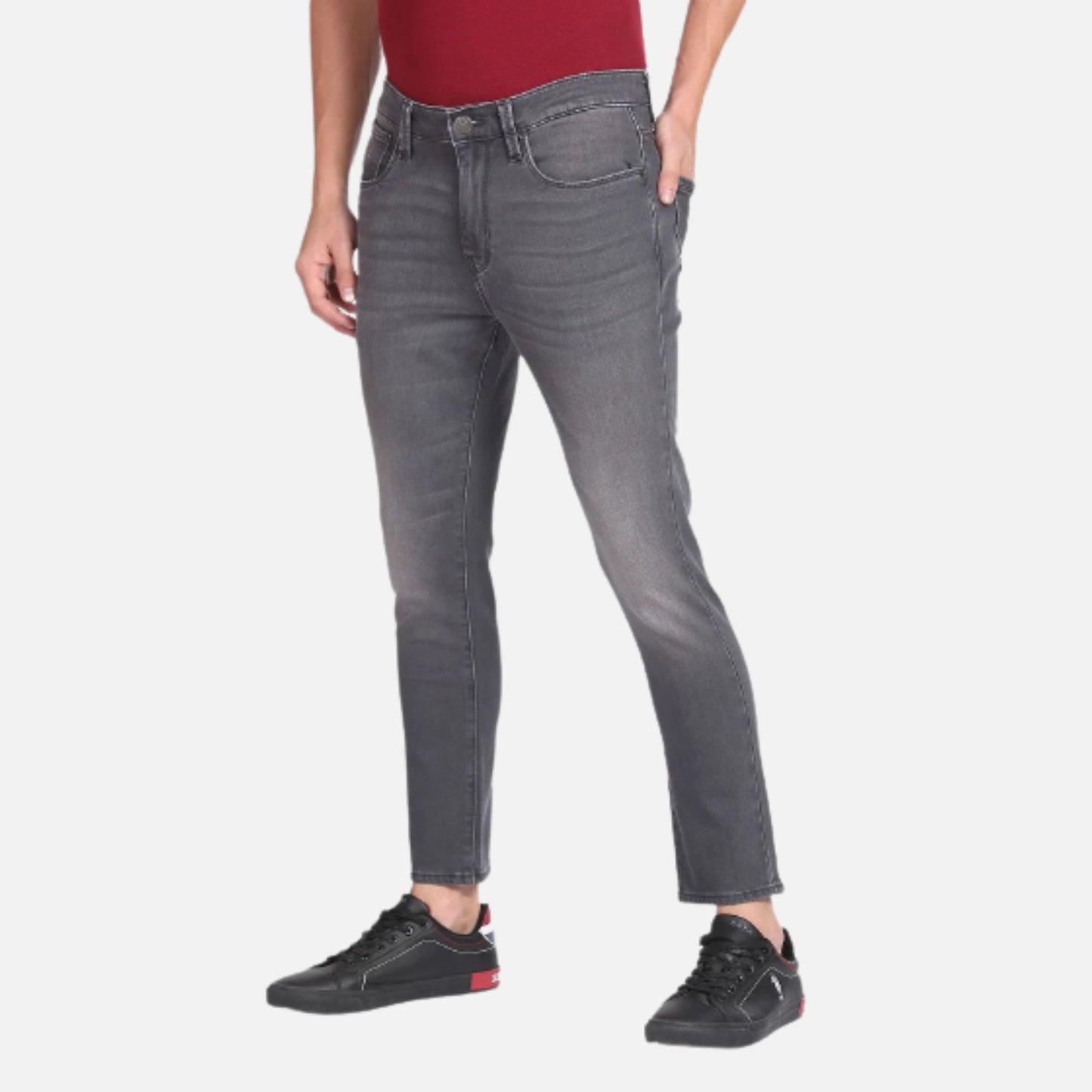 Mid Rise Henry Cropped Jeans