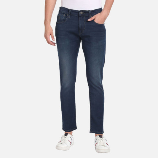 Henry Cropped Fit Blue Jeans