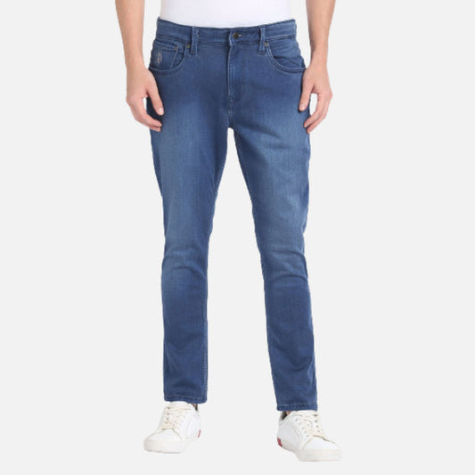 Henry Cropped Fit Blue Jeans