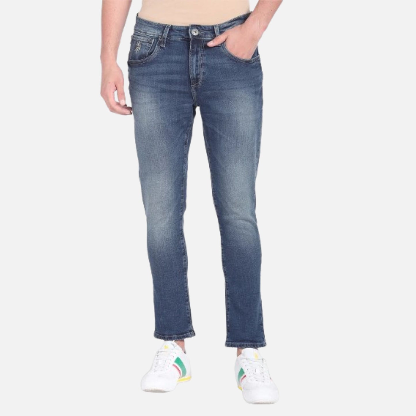 Henry Cropped Fit Blue Jeans