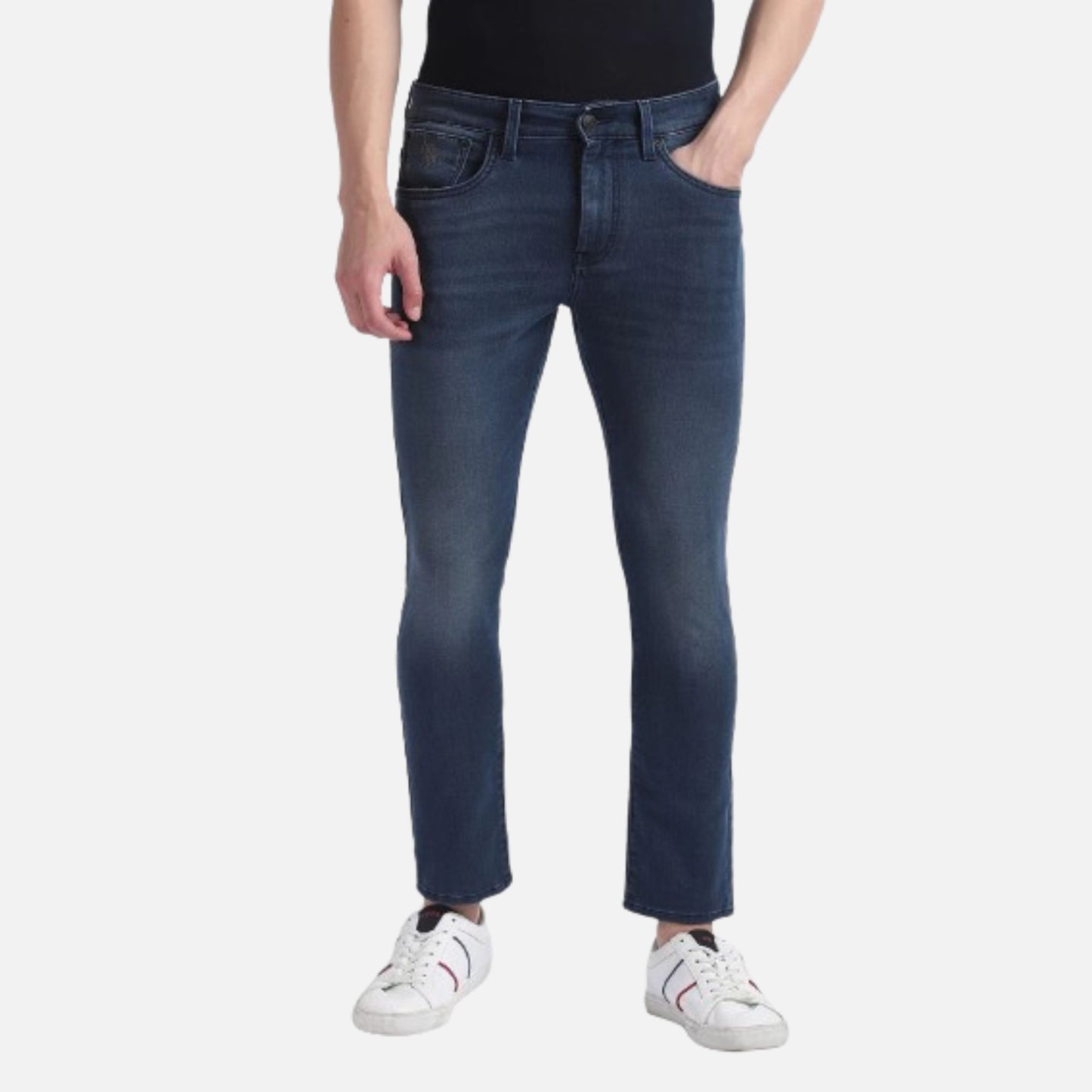 Henry Cropped Fit Blue Jeans