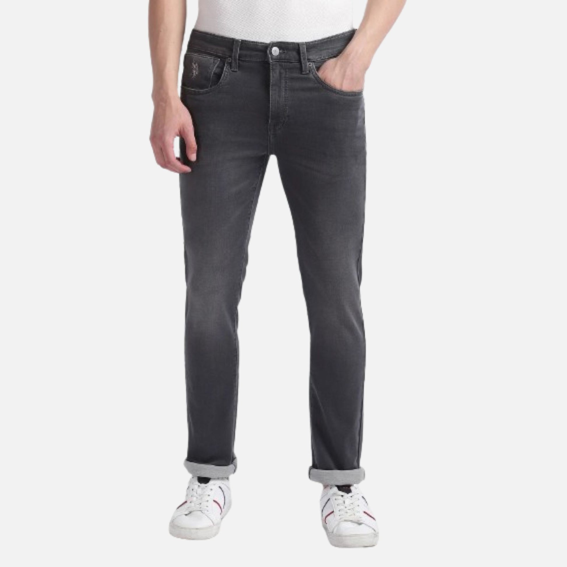 Regallo Skinny Fit Grey Jeans - Main Image