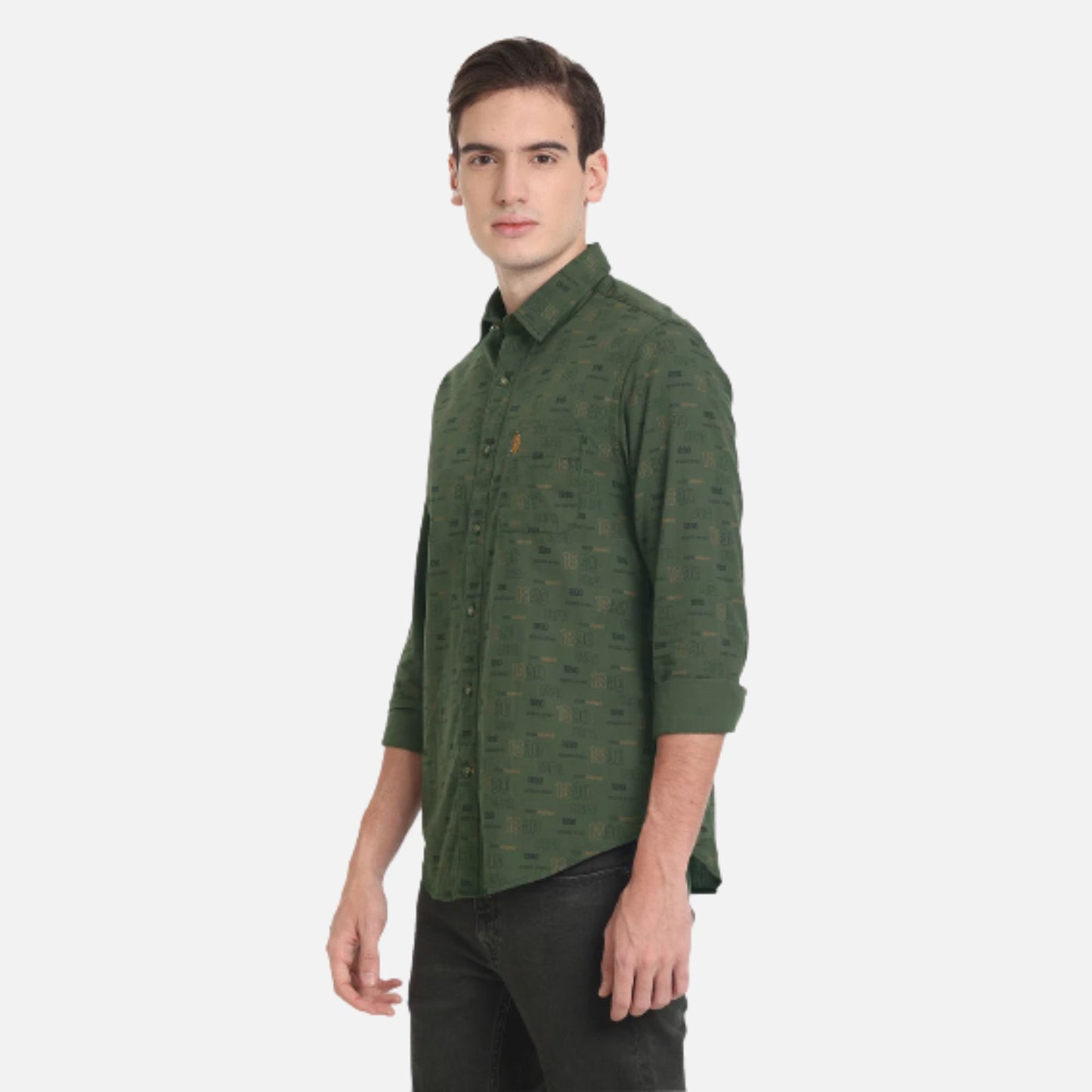 Brand Print Cotton Shirt