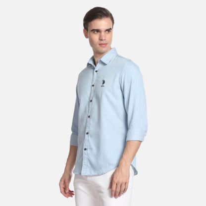 Indigo Classic Solid Chambray Shirt