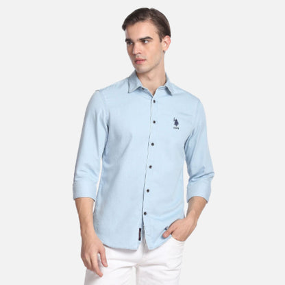 Indigo Classic Solid Chambray Shirt