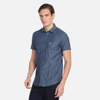 Indigo Classic Solid Chambray Shirt