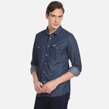 Indigo Classic Solid Chambray Shirt