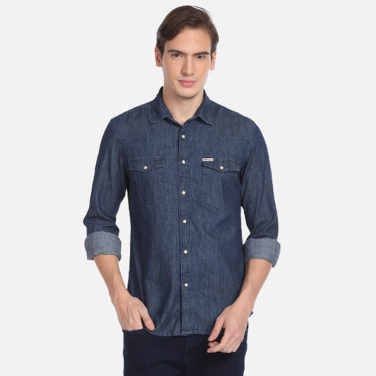 Indigo Classic Solid Chambray Shirt