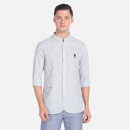 Vertical Stripe Cotton Shirt