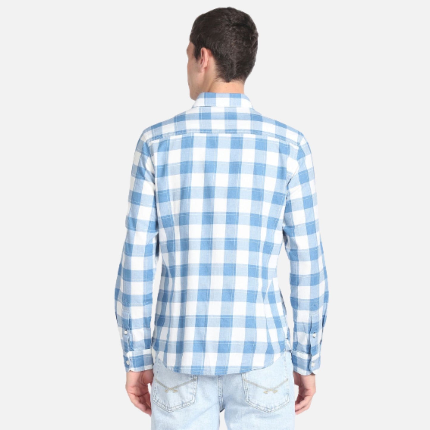 Button-Down Collar Tartan Check Shirt