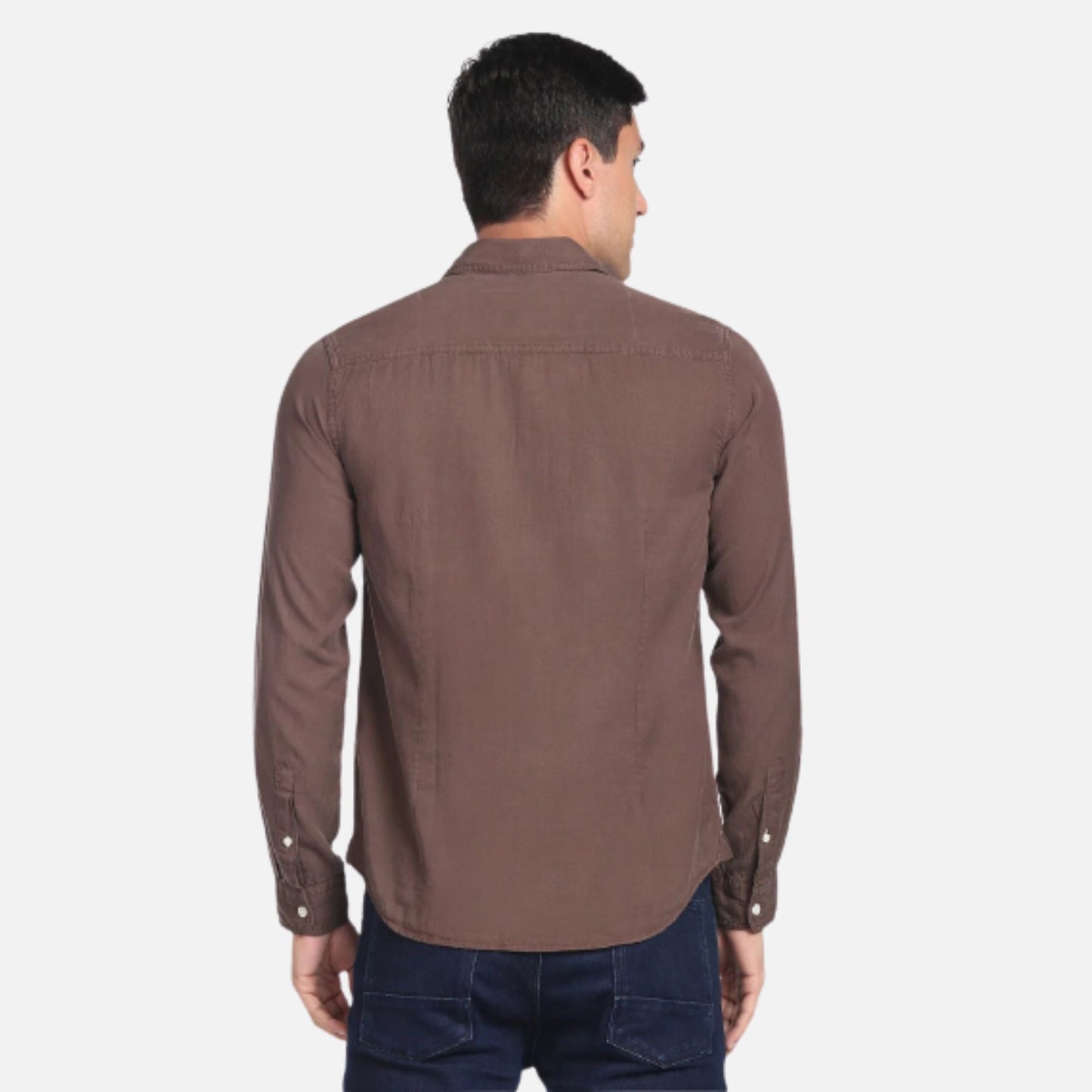 Spread Collar Solid Shirt