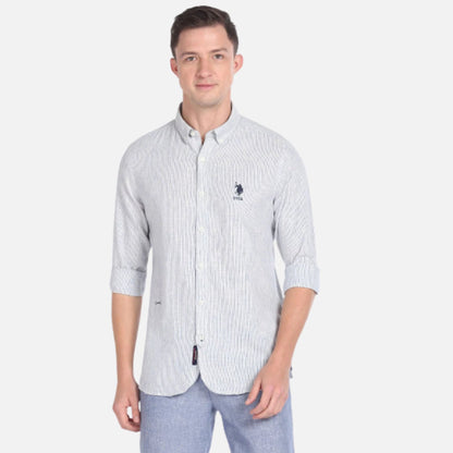 Vertical Stripe Cotton Shirt