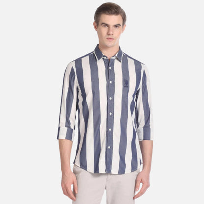 Vertical Stripe Cotton Shirt