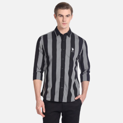 Vertical Stripe Cotton Shirt