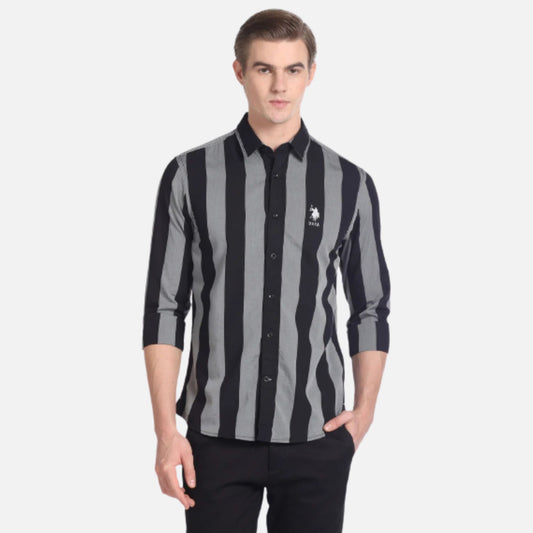 Vertical Stripe Cotton Shirt