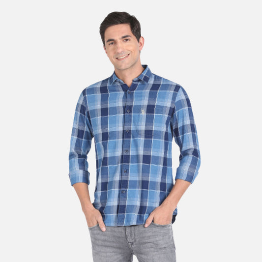 Cotton Twill Plaid Shirt