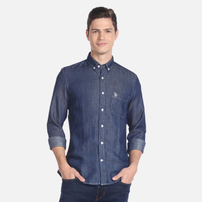 Button Down Collar Washed Shirt