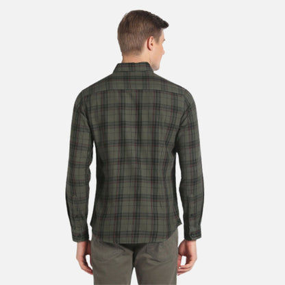 Cutaway Collar Plaid Check Shirt