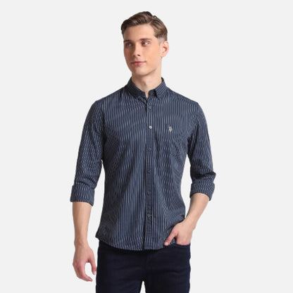 Vertical Stripe Cotton Shirt