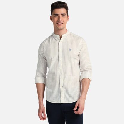 Mandarin Collar Slim Fit Shirt