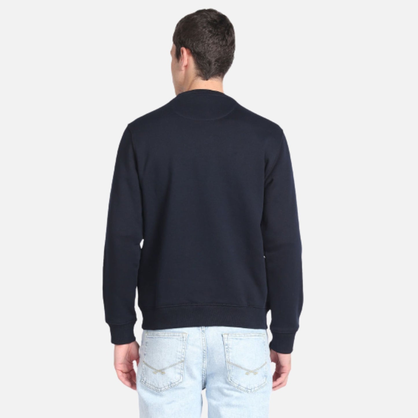 Crew Neck Long Sleeve Brand Appliqued Sweatshirt