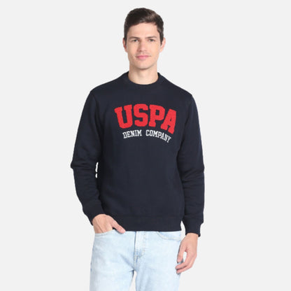 Crew Neck Long Sleeve Brand Appliqued Sweatshirt