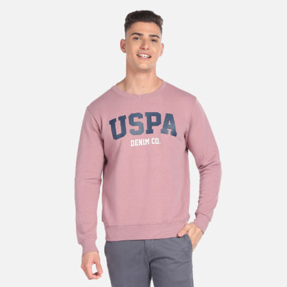 Crew Neck Brand Print Sweatshirt