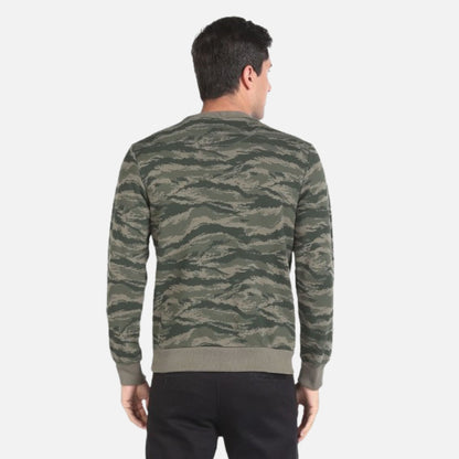 Camouflage Print Crew Neck Sweatshirt