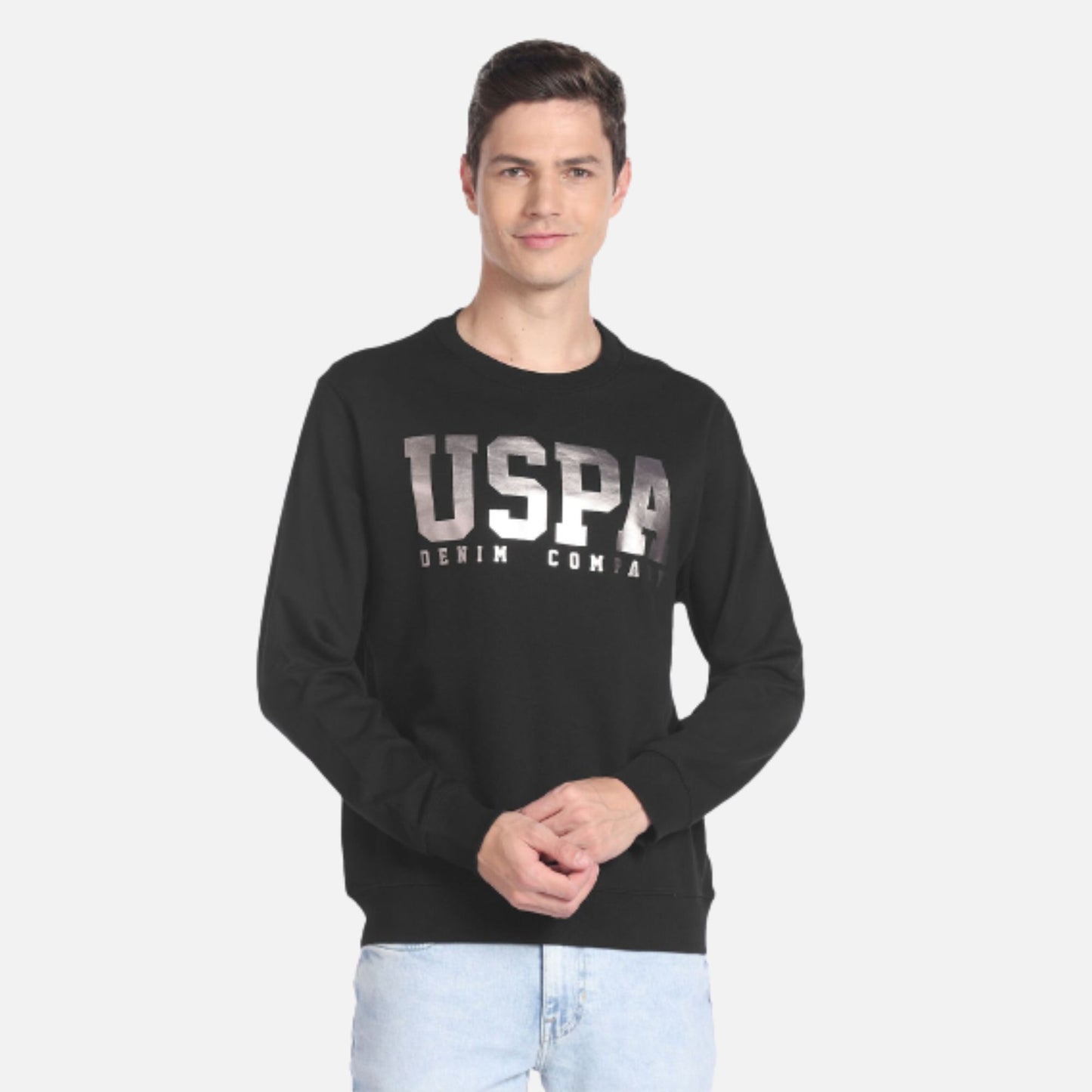 Brand Print Cotton Sweatshirt