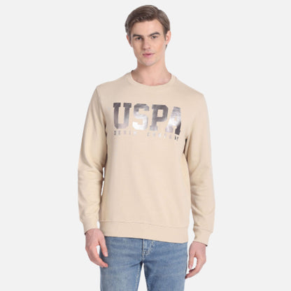 Crew Neck Brand Print Sweatshirt