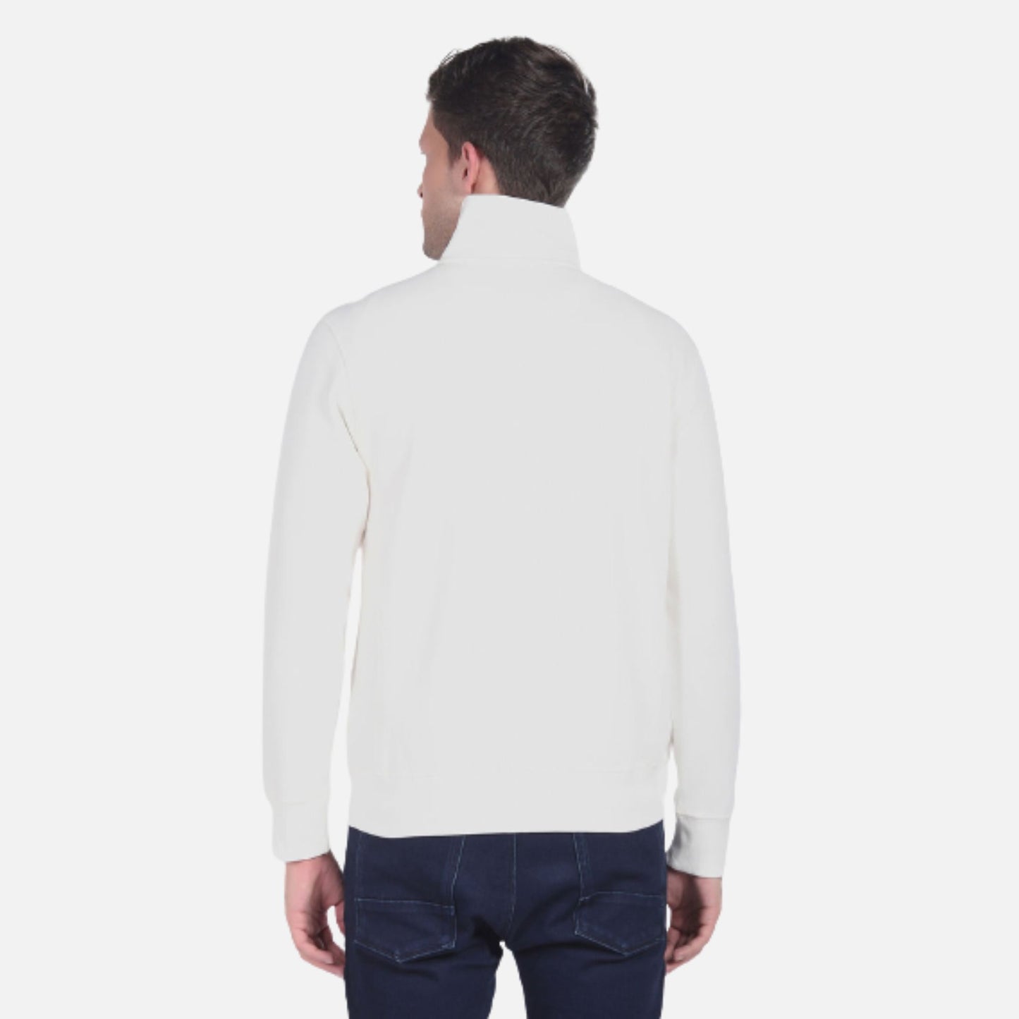 High Neck Solid Sweatshirt