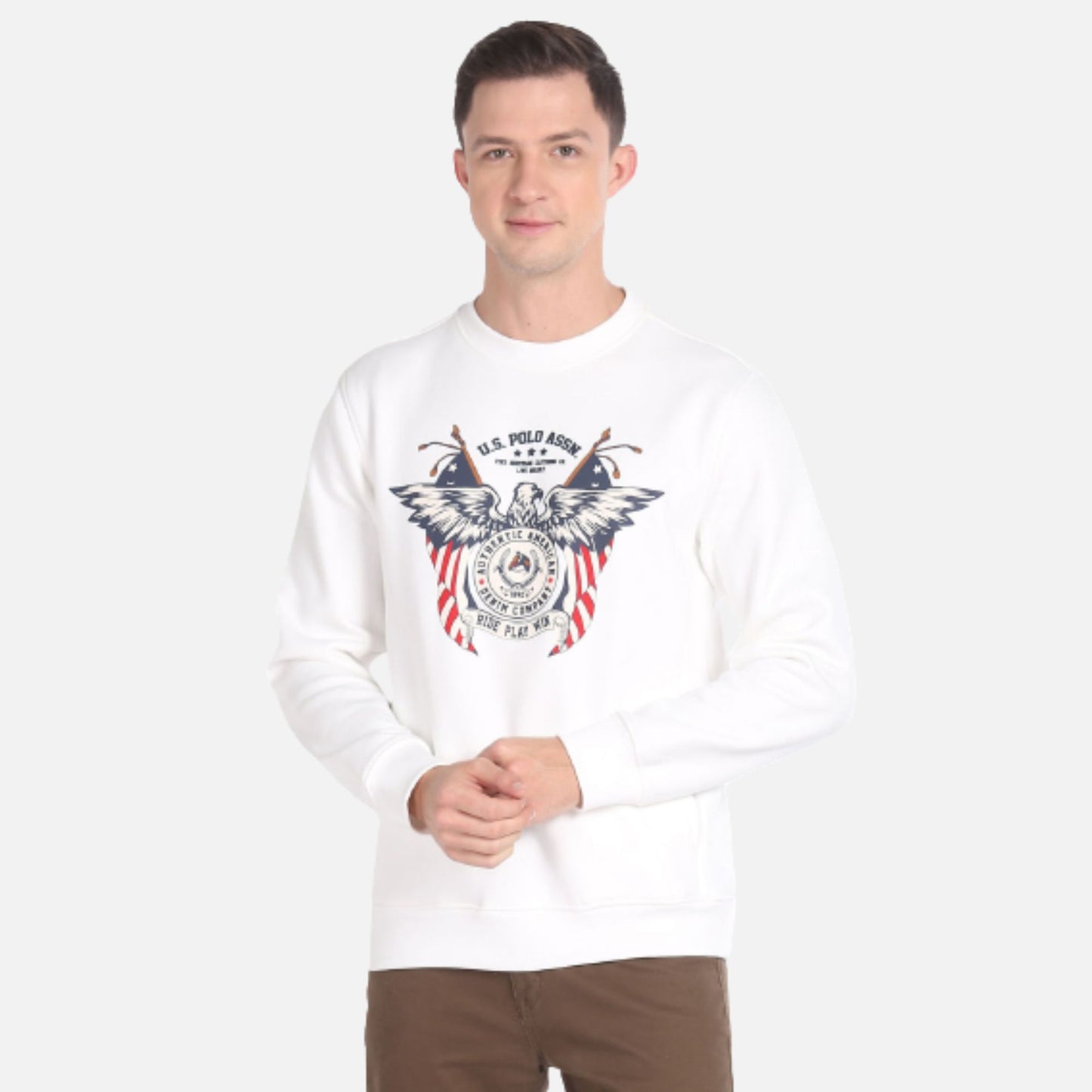 Crew Neck Graphic Print Sweatshirt