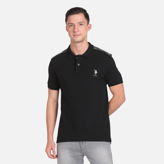 Brand Taped Pique Polo Shirt