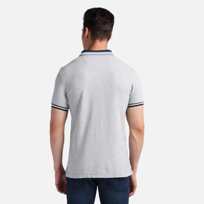 Muscle Fit Heathered Polo Shirt