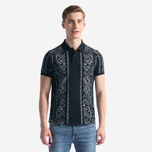 Muscle Fit Paisley Polo Shirt