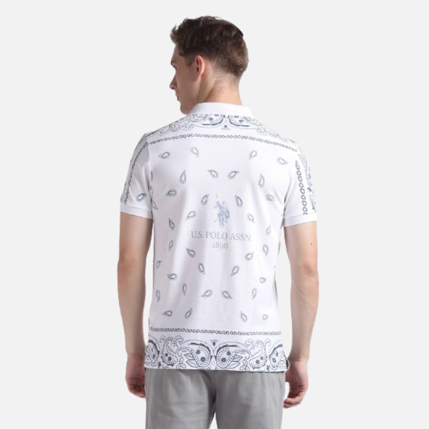 Paisley Print Cotton Polo Shirt