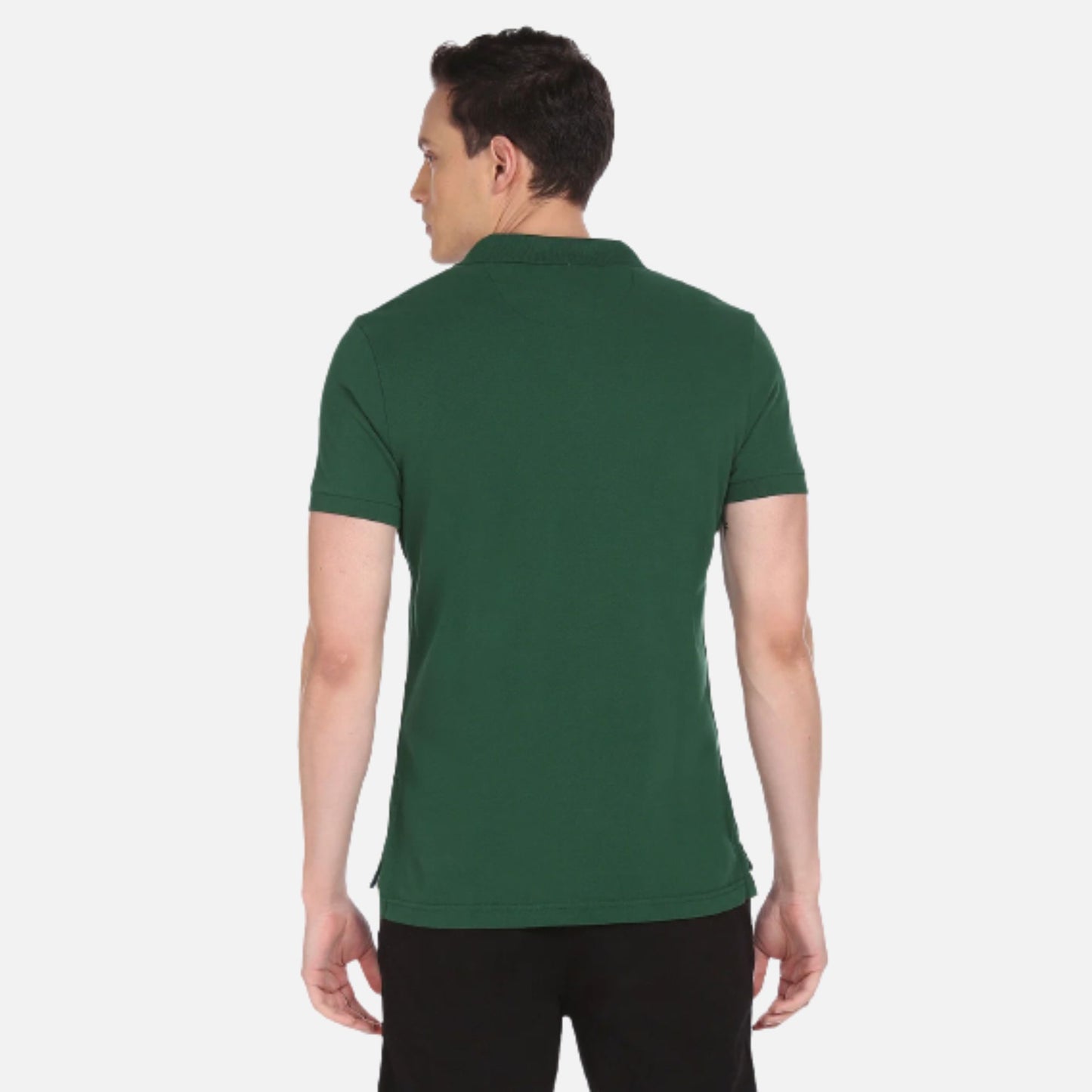 Ribbed Collar Logo Polo Shirt