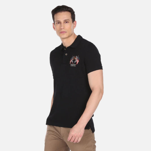 Solid Cotton Polo Shirt