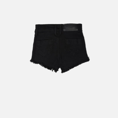 Mid Rise Unfinished Hem Regular Fit Shorts