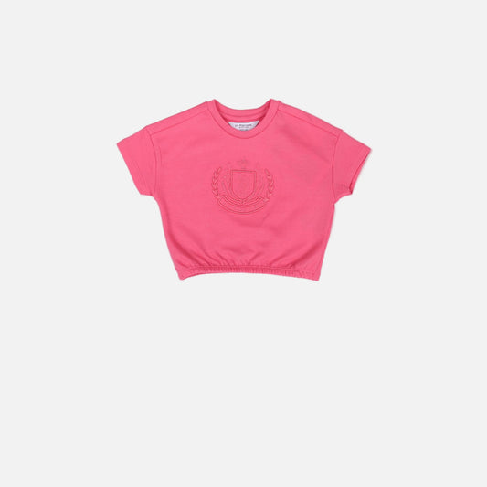 Crew Neck Embroidered Crest T-Shirt