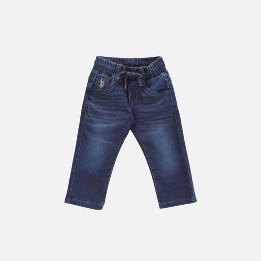 Boys Mid Rise Drawstring Waist Jeans