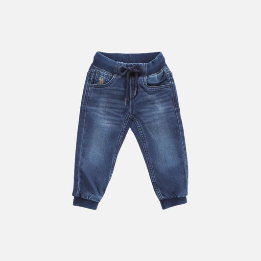 Boys Mid Rise Drawstring Waist Jeans