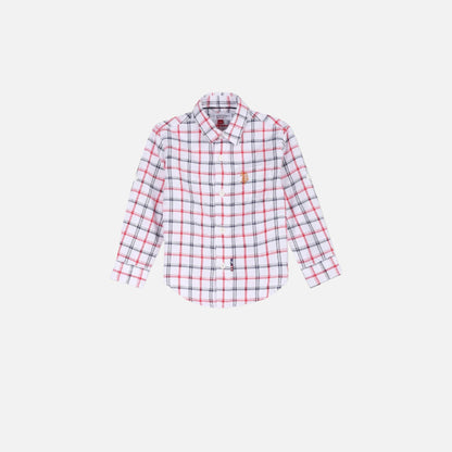 Convertible Sleeves Checked Cotton Shirt