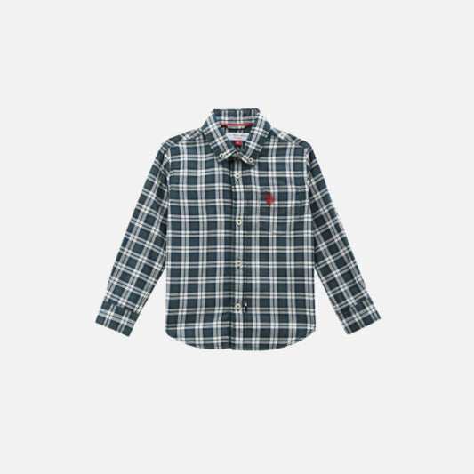 Boys Tartan Check Dobby Shirt