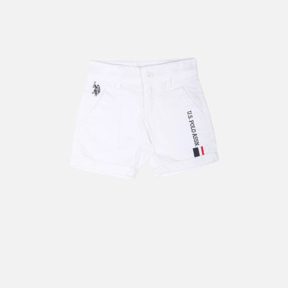 Mid Rise Solid Twill Shorts