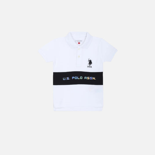 Foil Logo Colour Block Polo Shirt