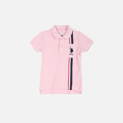 Brand Stripe Cotton Polo Shirt