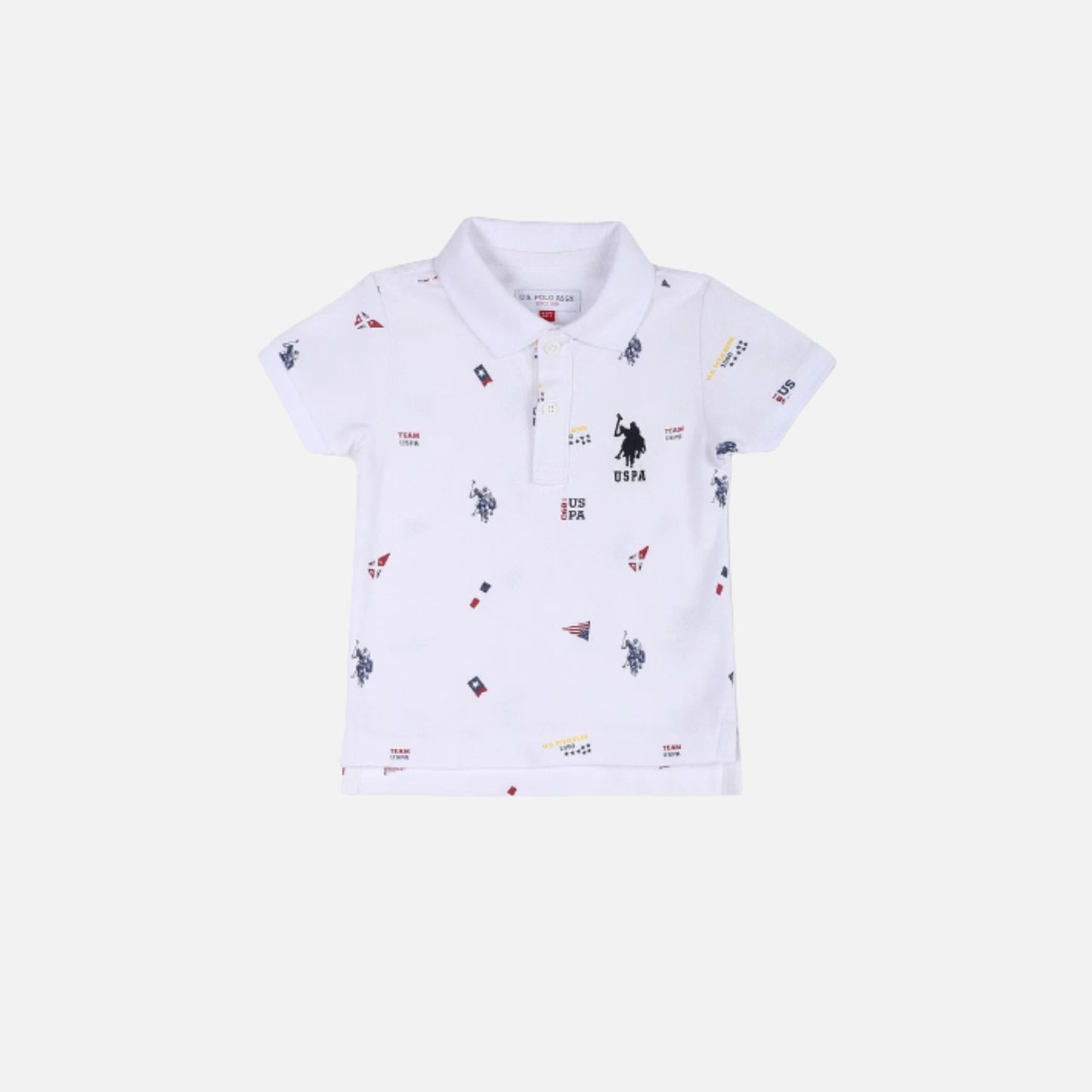 Brand Print Cotton Polo Shirt